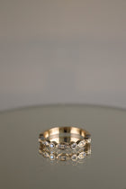 Yellow gold art deco round brilliant diamond ring