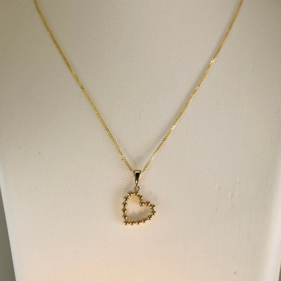 Beaded Heart Pendant & Chain